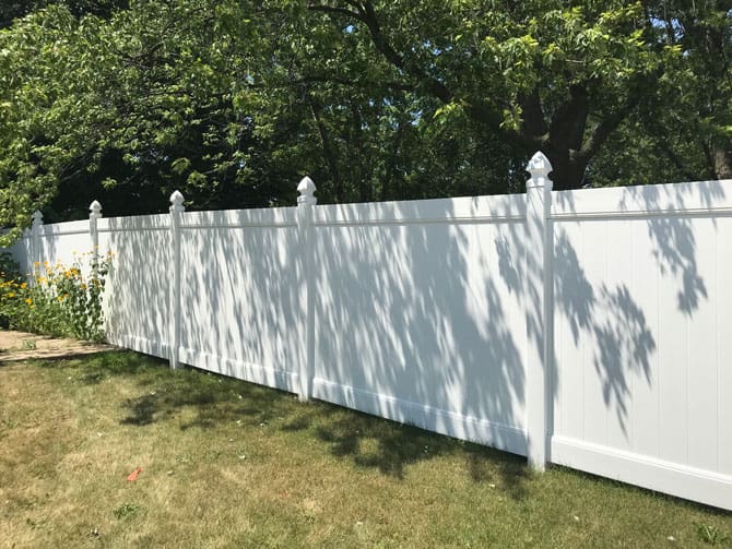 vinyl fence in carmel indiana backyard