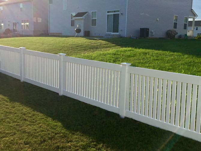 vinyl fence in noblesville indiana backyard
