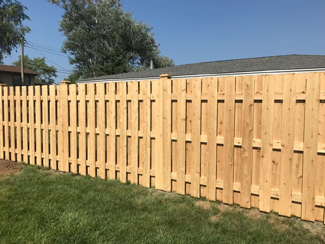 wooden fence in westfield indiana backyard