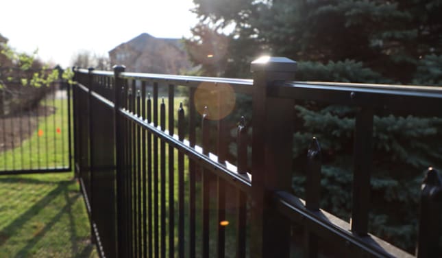 Aluminum fence in indianapolis backyard