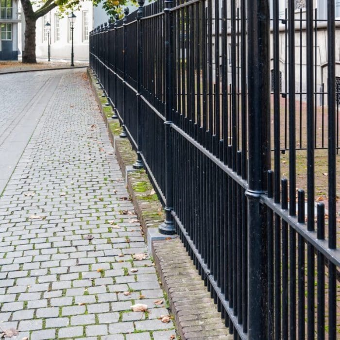 Metal fencing on commercial property in Indianapolis